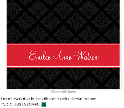 Take Note Designs - Stationery/Thank You Notes (Elegant Damask Band Graduation)