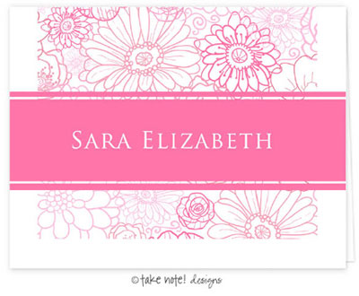 Take Note Designs - Stationery/Thank You Notes (Pink Modern Floral)
