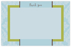 Take Note Designs - Stationery/Thank You Notes (Blue Wallpaper Green Frame Note)