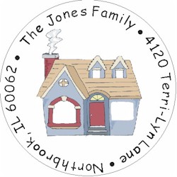 Pen At Hand Stick Figures - Round Labels (Family House) Pen At Hand Stick Figures - Round Labels (Family House)
