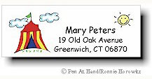 Pen At Hand Stick Figures - Theme Labels (Circus Tent)