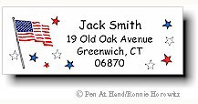 Pen At Hand Stick Figures - Theme Labels (Patriot)