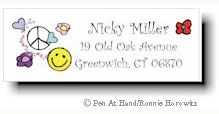 Pen At Hand Stick Figures - Address Label (Peace)