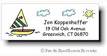 Pen At Hand Stick Figures - Theme Labels (Sailboat)