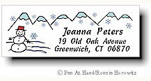 Pen At Hand Stick Figures - Theme Labels (Snowman)