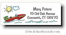Pen At Hand Stick Figures - Theme Labels (Speedboat)