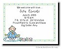 Pen At Hand Stick Figures Birth Announcements - Pajamas - Boy (color)