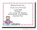 Pen At Hand Stick Figures Birth Announcements - Pajamas - Girl (color)