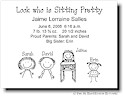 Pen At Hand Stick Figures - Birth Announcements - Highchair (b/w)