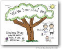 Pen At Hand Stick Figures Birth Announcements - Tree (color)