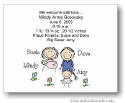 Pen At Hand Stick Figures Birth Announcements - Family #1 (color)