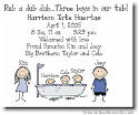 Pen At Hand Stick Figures Birth Announcements - 3 or 4 in a tub (color)