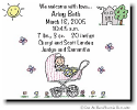 Pen At Hand Stick Figures Birth Announcements - Family #2 (color)