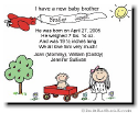 Pen At Hand Stick Figures Birth Announcements - New Sibling Red Wagon (color)