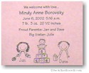 Pen At Hand Stick Figures - Birth Announcements - Family Blocks (b/w)