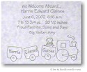 Pen At Hand Stick Figures - Birth Announcements - Train (b/w)