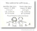 Pen At Hand Stick Figures - Birth Announcements - Twins Held (b/w)