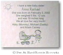 Pen At Hand Stick Figures - Birth Announcements - New Sibling (b/w)