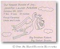 Pen At Hand Stick Figures - Birth Announcements - Stork (b/w)