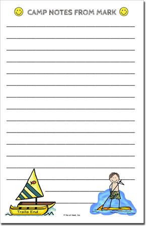 Pen At Hand Stick Figures - Camp Notepads (Paddle Boarding (Boy) - Full Color)