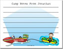 Pen At Hand Stick Figures - Camp Postcards (Tubing (Boy) - Lined - Full Color)