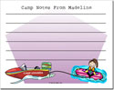 Pen At Hand Stick Figures - Camp Postcards (Tubing (Girl) - Lined - Full Color)