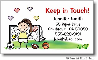 Pen At Hand Stick Figures - Camp Calling Cards (Keep In Touch - Girl)