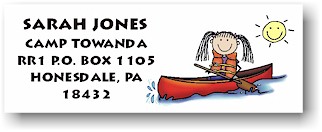 Pen At Hand Stick Figures - Address Label (Canoe Girl - Full Color)