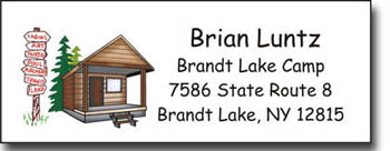 Pen At Hand Stick Figures - Address Label (Cabin - Full Color)