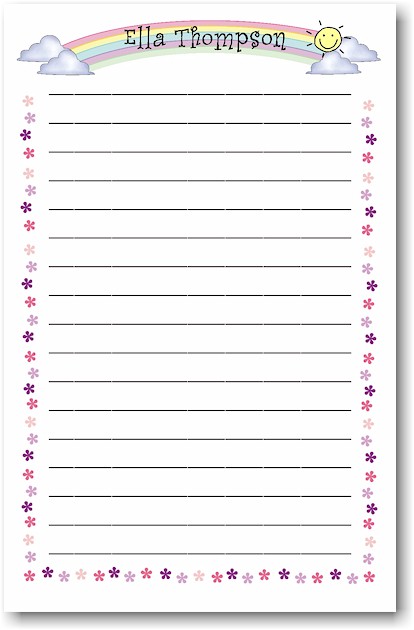 Pen At Hand Stick Figures - Large Full Color Notepads (Color Flower Border)