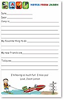 Pen At Hand Stick Figures - Large Full Color Notepads (Waterskier Boy - Fill-in)