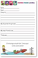 Pen At Hand Stick Figures - Large Full Color Notepads (Waterskier Girl - Fill-in)