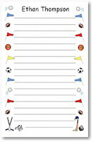 Pen At Hand Stick Figures - Large Full Color Notepads (Color Sports Border)
