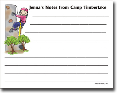 Pen At Hand Stick Figures - Camp Postcards (Climb - Girl - Full Color)