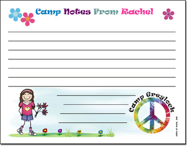 Pen At Hand Stick Figures - Camp Postcards (Peace - Lined - Full Color)