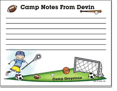 Pen At Hand Stick Figures - Camp Postcards (Sport - Lined - Full Color)