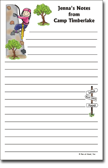 Pen At Hand Stick Figures - Camp Notepads (Climb - Girl - Full Color)