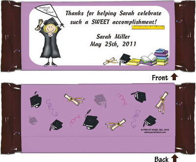 Pen At Hand Stick Figure Candy Wrappers - Graduate