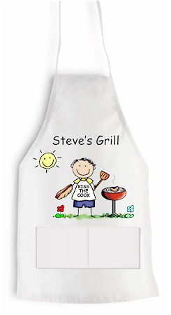 Pen At Hand Stick Figures - Apron (BBQ)