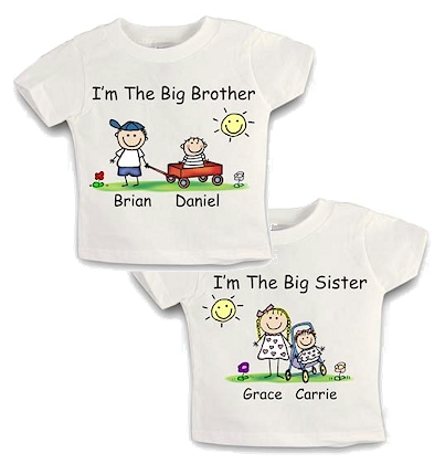 Pen At Hand Stick Figures - Big Brother/Big SisterTee Shirts