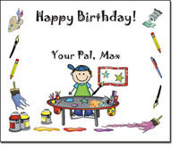 Pen At Hand Stick Figures - Gift Stickers - Art - Boy (Color)
