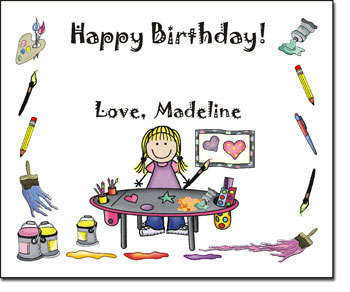 Pen At Hand Stick Figures - Gift Stickers - Art - Girl (Color) Pen At Hand Stick Figures - Gift Stickers - Art - Girl (Color)