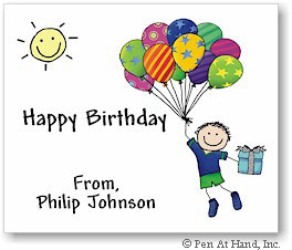 Pen At Hand Stick Figures - Gift Stickers - Balloon Boy (Color)