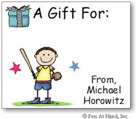 Pen At Hand Stick Figures - Gift Stickers - Gift Boy (Color)