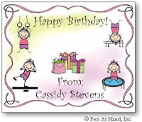 Pen At Hand Stick Figures - Gift Stickers - Gymnastics (Color)