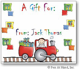 Pen At Hand Stick Figures - Gift Stickers - Locomotive (Color)