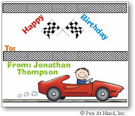 Pen At Hand Stick Figures - Gift Stickers - Racecar (Color) Pen At Hand Stick Figures - Gift Stickers - Racecar (Color)