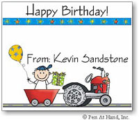 Pen At Hand Stick Figures - Gift Stickers - Tractor (Color)