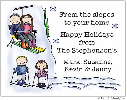 Pen At Hand Stick Figures - Full Color Holiday Cards - Mixed8