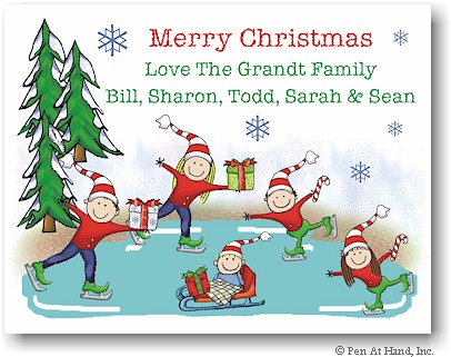Pen At Hand Stick Figures - Full Color Holiday Cards - Xmas14